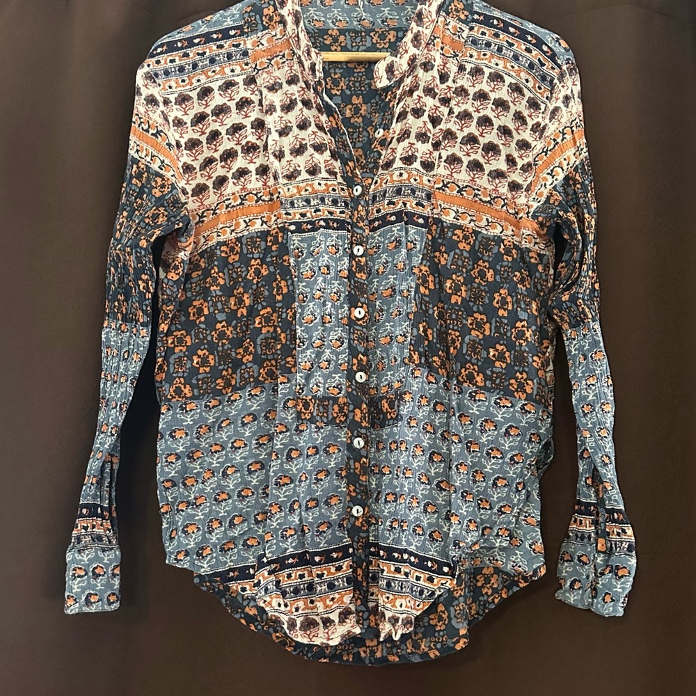 Free People Multicolor Button Down Shirt